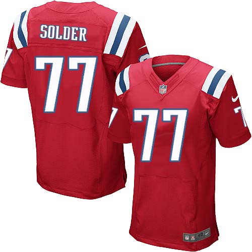 Men's Elite Nate Solder Nike Jersey Red Alternate - #77 NFL New England Patriots